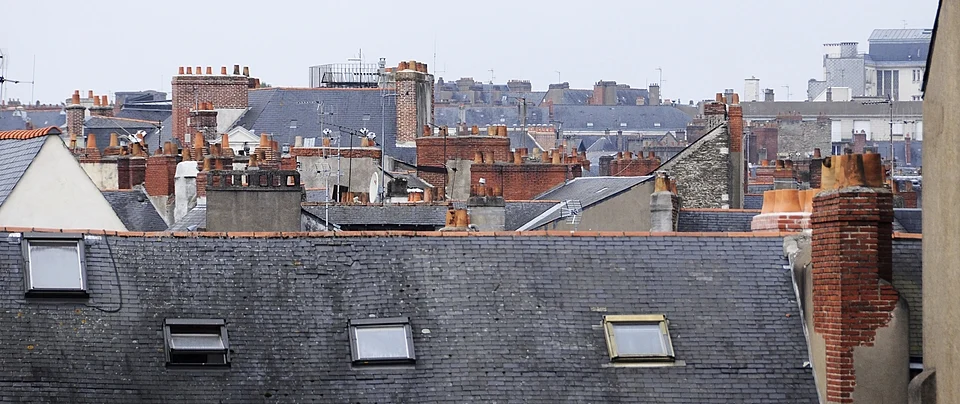 Toits de Nantes vus depuis les airs